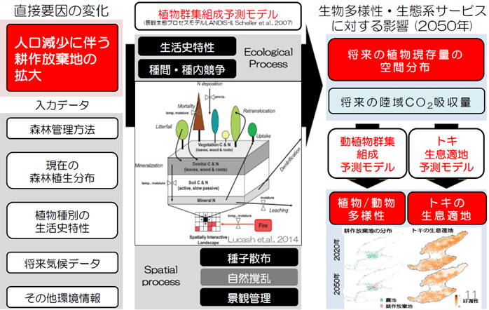 放棄地拡大による生物多様性予測